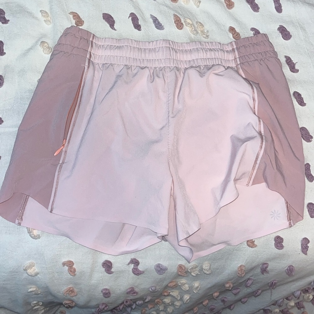Athleta girl pink heart the hustle shorts size 14
